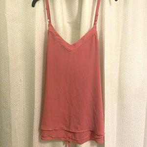Powder pink chiffon tank